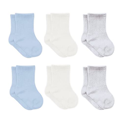 bistyle Baumwolle 6 Paar Baby Socken für Neugeborene Säugling 0-3 Monate bis 2-3 Jahre | Duftend Baby Socken | Jungen Mädchen Kleinkind Socken (as3, age, 0_month, 6_months, Blau) von bistyle