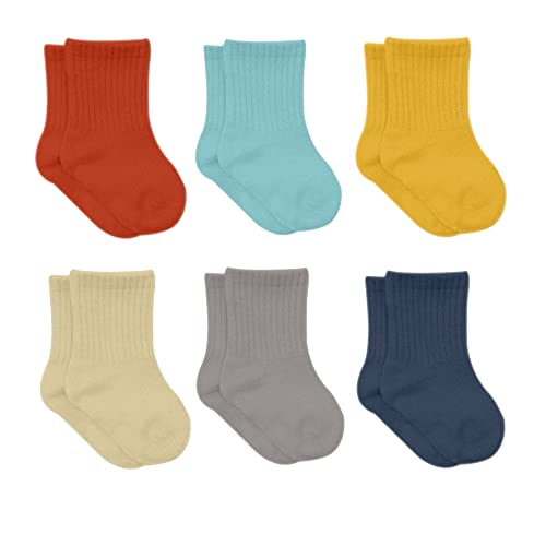 bistyle Baumwolle 6 Paar Baby Socken für Neugeborene Säugling 0-3 Monate bis 2-3 Jahre | Duftend Baby Socken | Jungen Mädchen Kleinkind Socken (as3, age, 0_month, 6_months, Rot) von bistyle