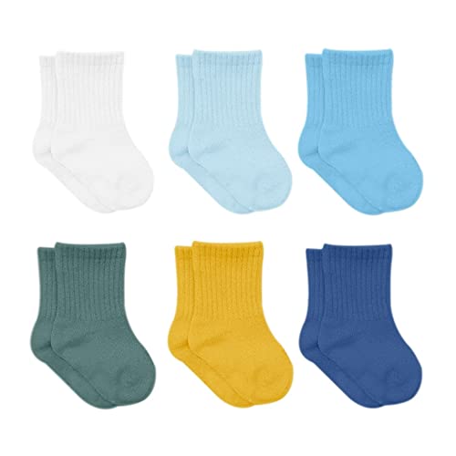 bistyle Baumwolle 6 Paar Baby Socken für Neugeborene Säugling 0-3 Monate bis 2-3 Jahre | Duftend Baby Socken | Jungen Mädchen Kleinkind Socken (as3, age, 0_month, 6_months, Türkis) von bistyle