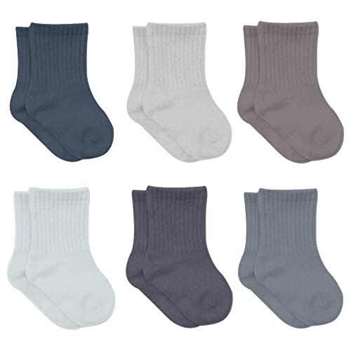 bistyle Baumwolle 6 Paar Baby Socken für Neugeborene Säugling 0-3 Monate bis 2-3 Jahre | Duftend Baby Socken | Jungen Mädchen Kleinkind Socken (as3, age, 12_months, 24_months, Anthrazit) von bistyle