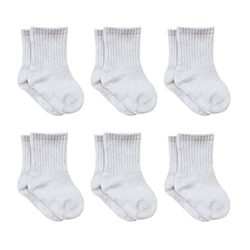 bistyle Baumwolle 6 Paar Baby Socken für Neugeborene Säugling 0-3 Monate bis 2-3 Jahre | Duftend Baby Socken | Jungen Mädchen Kleinkind Socken (as3, age, 12_months, 24_months, Graue Melange) von bistyle