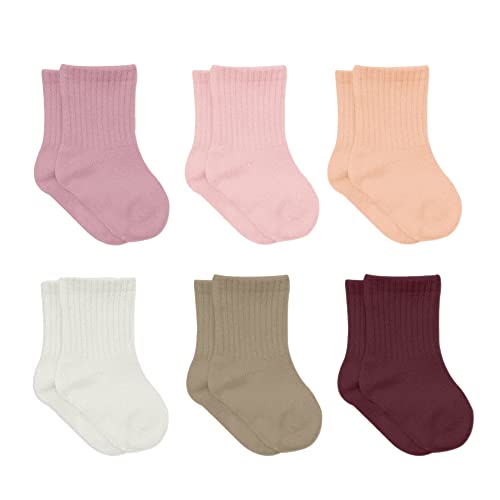 bistyle Baumwolle 6 Paar Baby Socken für Neugeborene Säugling 0-3 Monate bis 2-3 Jahre | Duftend Baby Socken | Jungen Mädchen Kleinkind Socken (as3, age, 12_months, 24_months, Rose) von bistyle