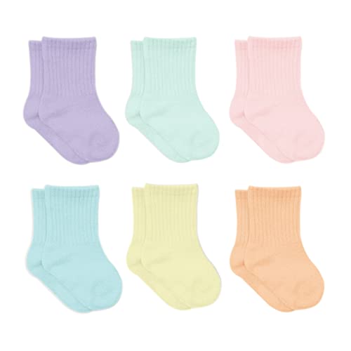 bistyle Baumwolle 6 Paar Baby Socken für Neugeborene Säugling 0-3 Monate bis 2-3 Jahre | Duftend Baby Socken | Jungen Mädchen Kleinkind Socken (as3, age, 6_months, 12_months, Pastelle) von bistyle