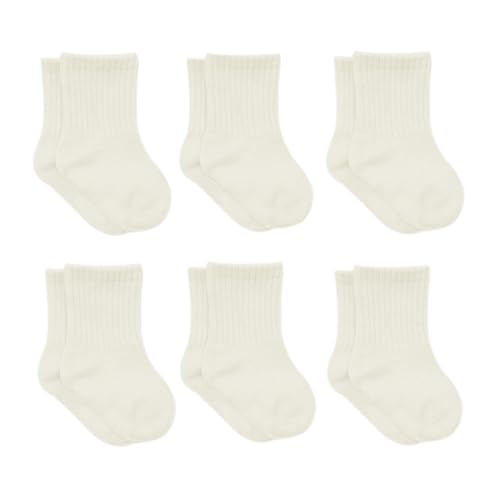 bistyle Baumwolle 6 Paar Baby Socken für Neugeborene Säugling 0-3 Monate bis 2-3 Jahre | Neugeborene Babysocken | Jungen Mädchen Kleinkind Socken (DE/NL/SE/PL, Alter, 0 Monate, 3 Monate, EcruEcru) von bistyle