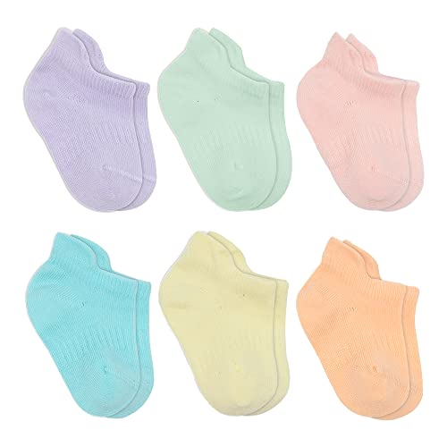 bistyle Baumwolle 6 Paar Baby Socken für Neugeborene Säugling 0-6 Monate bis 3 Jahre | Stopper Socken Nahtlos Socken | Jungen Mädchen Kindersocken (as3, age, 0_month, 6_months, Pastelle) von bistyle