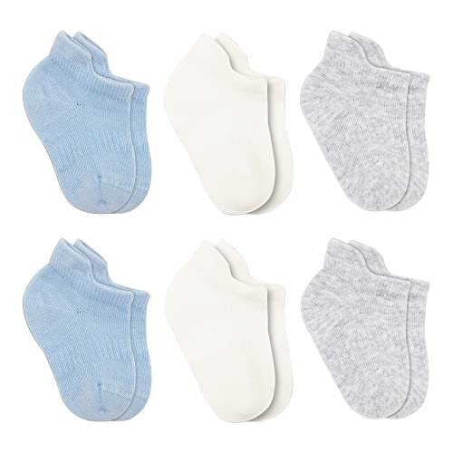 bistyle Baumwolle 6 Paar Baby Socken für Neugeborene Säugling 0-6 Monate bis 3 Jahre | Stopper Socken Nahtlos Socken | Jungen Mädchen Kindersocken (as3, age, 2_years, 3_years, Blau) von bistyle