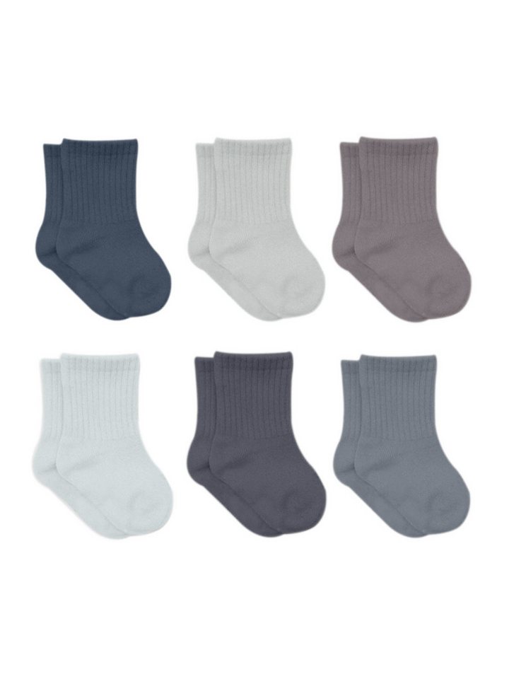 bistyle Socken 6er-Pack für Babys Neugeborene Babysocken Jungen Mädchen Kurzsocken (Set, 6-Paar, 6er-Pack) gerippt Bio-Baumwolle GOTS zertifiziert 0-6 Monate bis 2-3 Jahre von bistyle