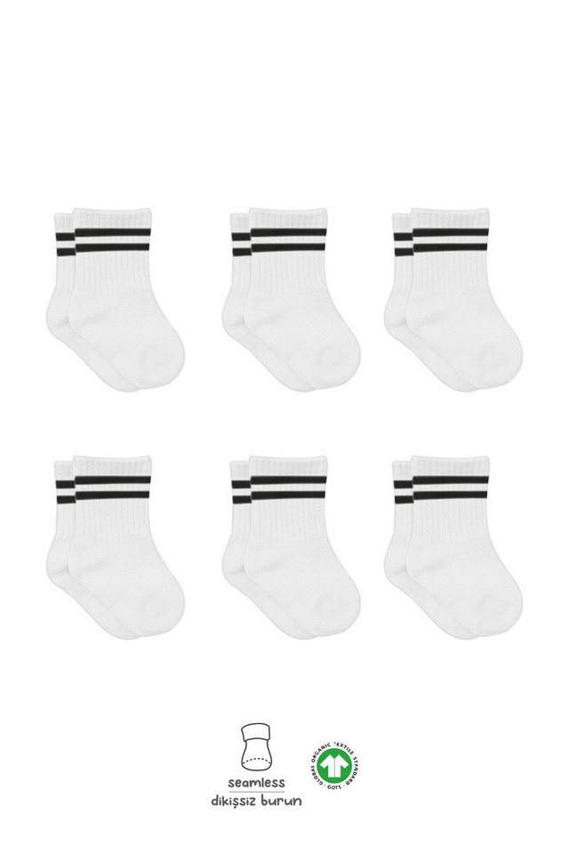 bistyle Socken für Babys Neugeborene Babysocken Jungen Mädchen Kurzsocken (Set, 6-Paar, 6er-Pack) gerippt Bio-Baumwolle GOTS zertifiziert 0-6 Monate bis 2-3 Jahre von bistyle