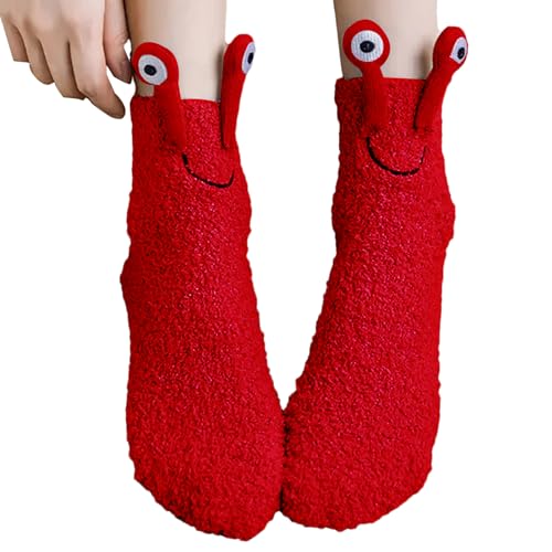 Flauschige Schneckensocken,Lustige Schneckensocken, Warme Fleecesocken, Elastische, atmungsaktive, dicke, lustige, weiche, flauschige, bequeme Socken, Weihnachtsgeschenke für Damen und Biteatey von biteatey