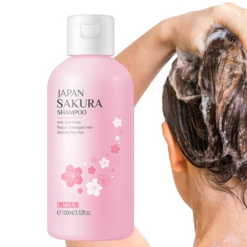 Sakura Japanisches Shampoo gegen Haarausfall - 100 ml natürliches Volumen-Shampoo | Shampoo zur Vorbeugung von Haarausfall für Männer und Frauen, Haarpflege für krauses, raues und lockiges Biteatey von biteatey