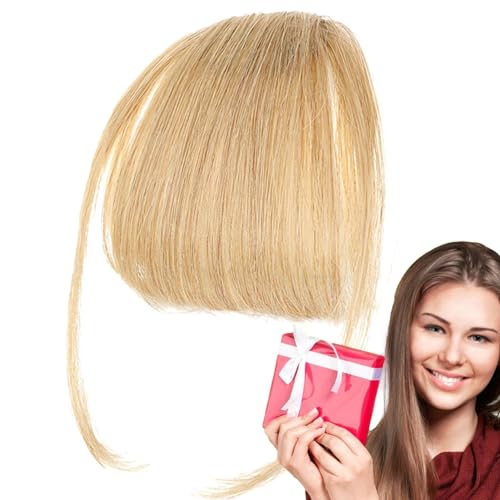 biteatey Clip-in-Pony-Echthaar, Bang-Clip-in-Echthaar - Clip on Air Bangs Französischer Pony | Naturfarbene Fransen-Haarteile, stilvolle Haarverlängerung mit ordentlichem Pony für Mädchen und Frauen von biteatey