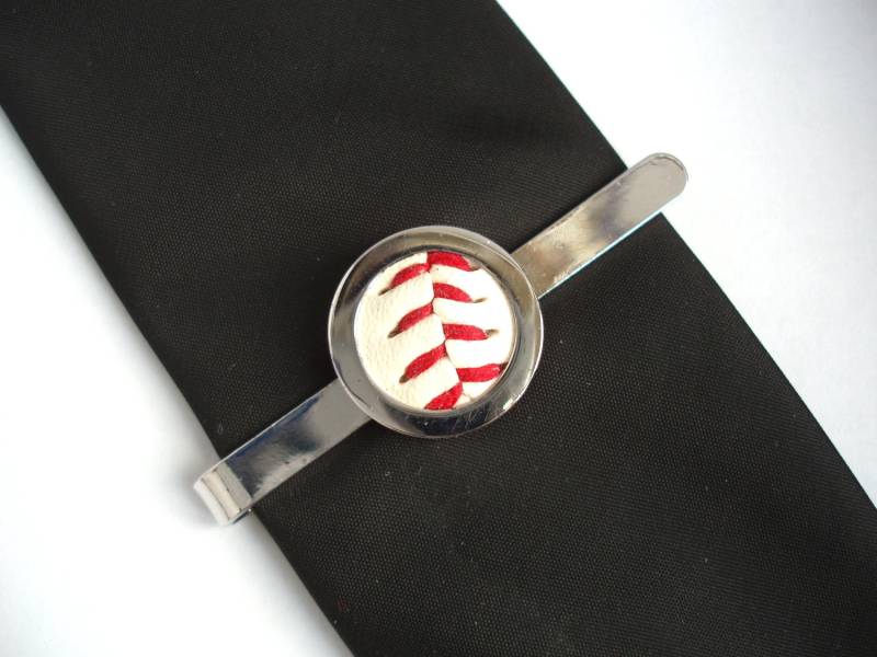 Base Ball Krawatte Clip Hochzeit Schieber Versilbert Krawattenstange Krawattennadel von bitsandbadges