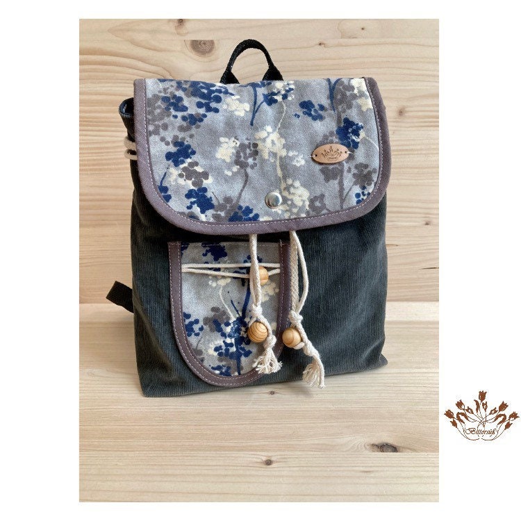 Kinderrucksack Aus Grauen Feincord in Verschiedenen Größen /Kindergartenrucksack -Personalisierbar von bittersuessmode