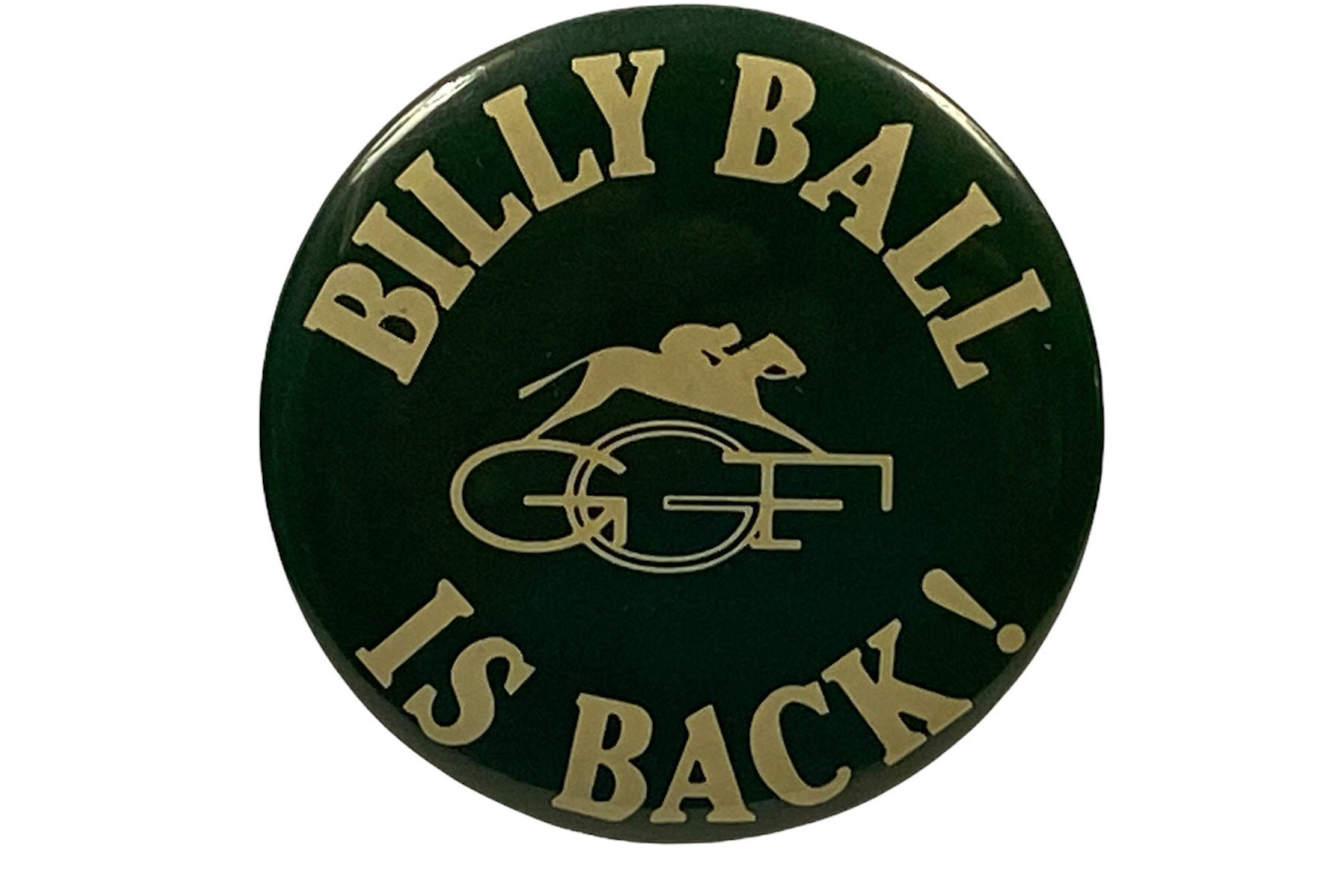 Ggf Souvenir Pinback "Billy Ball Is Back" - Golden Gate Fields Pin Pferdespur Vintage 1970Er Jahre von bizarrebaubles