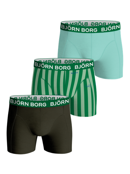 Björn Borg Cotton Stretch Boxer 3-pack Grün, M von björn borg