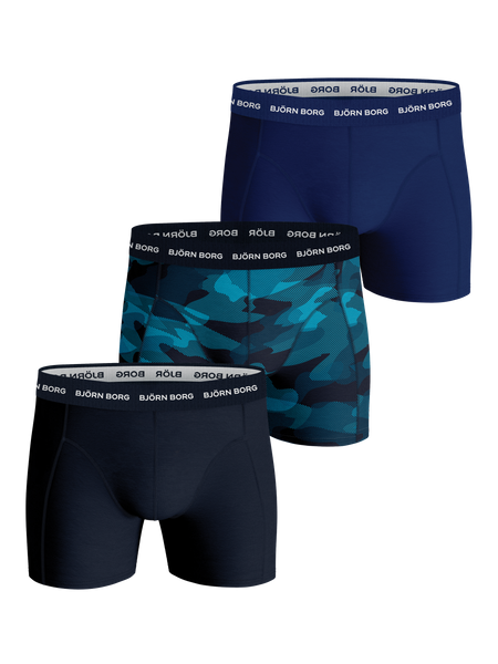 Björn Borg Cotton Stretch Boxer 3-pack Marine, M von björn borg