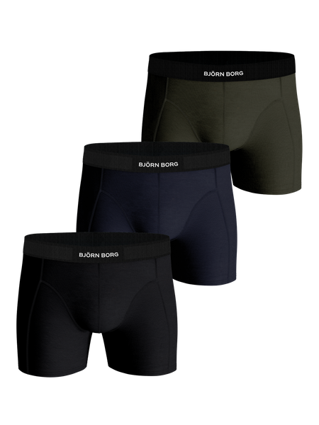 Björn Borg Premium Cotton Stretch Boxer 3-pack Schwarz, S von björn borg