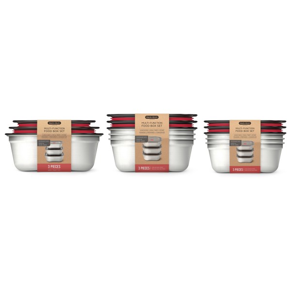 black+blum - Multifunktions Food Boxen Set Small Box - Essensaufbewahrung Gr 650 ml weiß von black+blum
