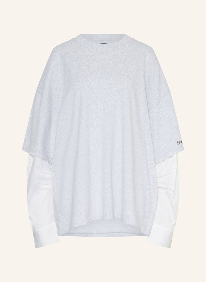 Black Palms Longsleeve Im Materialmix grau von black palms