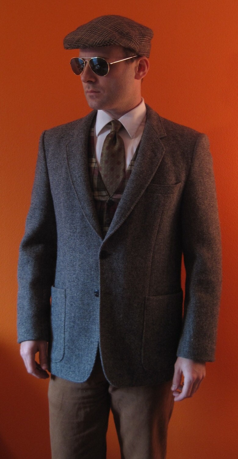 Graue Harris Tweed Jacke Gr 40 von blackarrow222