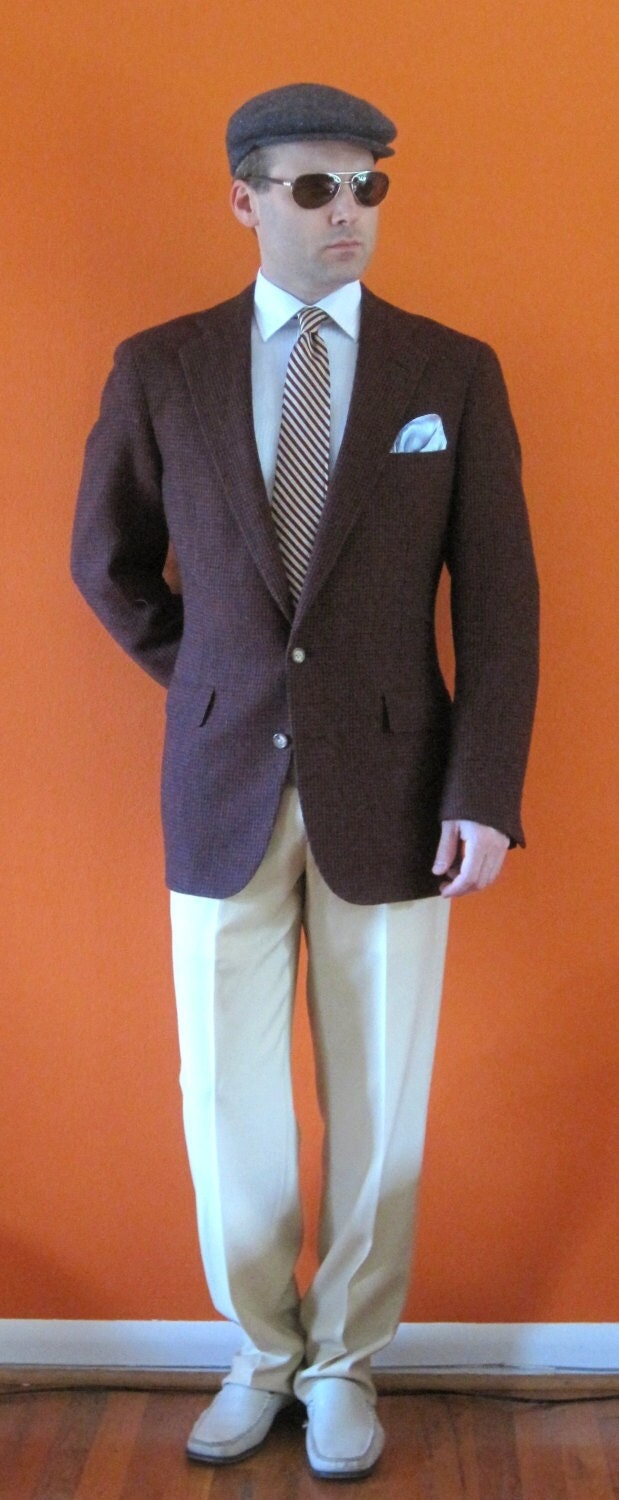 Norm Thompson Rot & Schwarz Tweed Jacke Sz 44 von blackarrow222