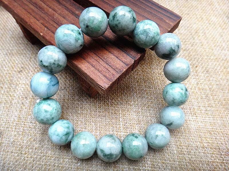 Echter Natürliche Grüne Jade Perlen Armband von blackbeaded
