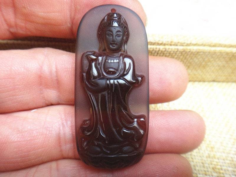 Einzigartige Perfekte Natürliche Eis-Arten Von Obsidian Anhänger Schutzengel Göttin Guanyin Einzigartige Perfekte Natürliche Eis-Arten Von Obsidian Anhänger Schutzengel Göttin Guanyin von blackbeaded