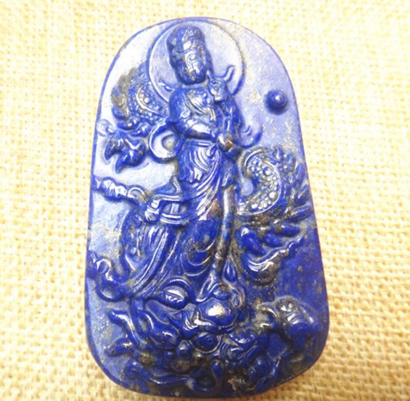 Natürliche Blaue Farbe Lapislazuli Gravur Drachenkopf Guanyin Anhänger Amulett Natürliche Blaue Farbe Lapislazuli Gravur Drachenkopf Guanyin Anhänger Amulett von blackbeaded