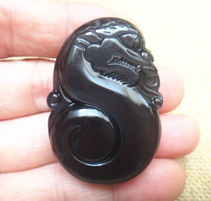 Natürliche Eis-Arten Regenbogen Augen Obsidian Drachen Anhänger Amulett Dsc00633 von blackbeaded