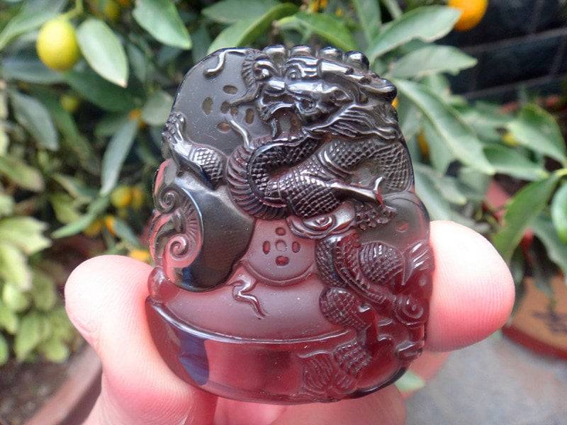 Natürliche Eis Obsidian Drachen Anhänger Natürliche Eis Obsidian Drachen Anhänger von blackbeaded