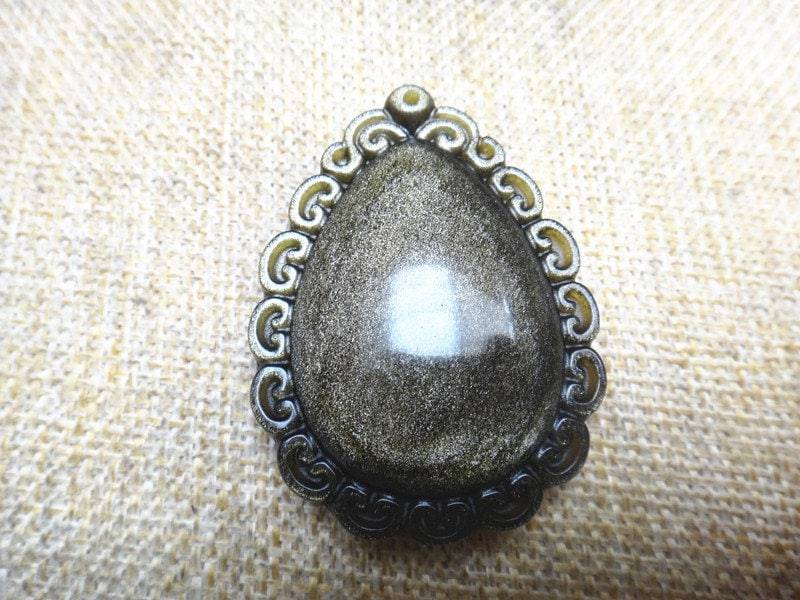 Natürliche Gold Obsidian Anhänger Transfer-Perlen-Amulett Natürliche Gold Obsidian Anhänger Transfer-Perlen-Amulett von blackbeaded
