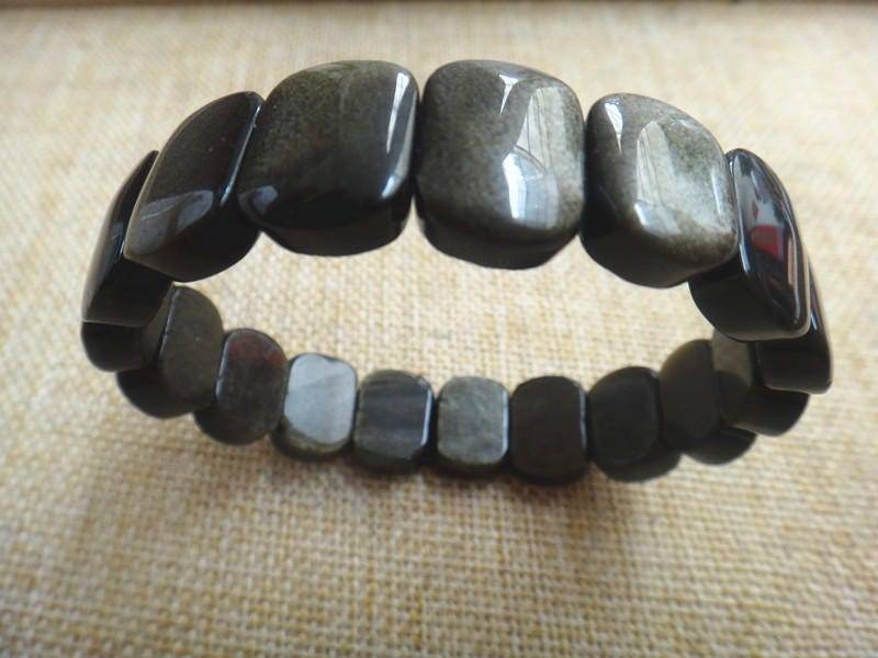Natürliche Gold Obsidian Armband | Dehnbar Über 2, 36 Zoll von blackbeaded