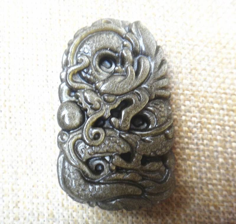 Natürliche Gold Obsidian-Drachen-Anhänger Natürliche Gold Obsidian-Drachen-Anhänger von blackbeaded