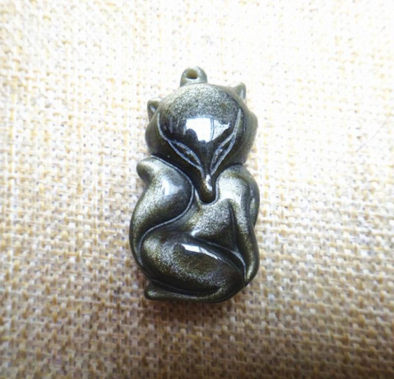 Natürliche Goldene Obsidian Fuchs Anhänger Natürliche Goldene Obsidian Fuchs Anhänger von blackbeaded