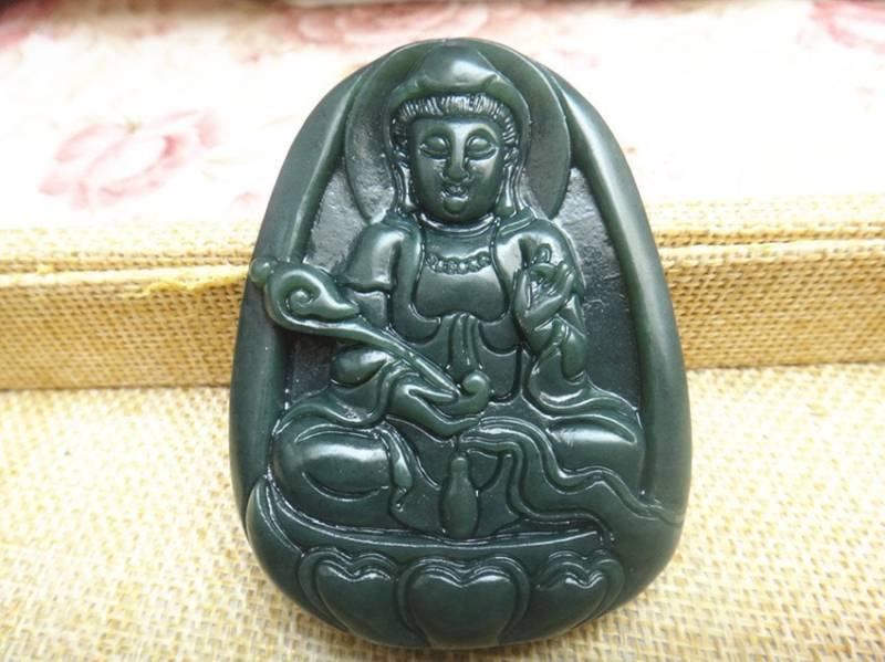 Natürliche Grüne Jade Guanyin Lotus Anhänger/Halskette Buddha Geschnitzten Anhängern Natürliche Grüne Jade Guanyin Lotus Anhänger/Halskette Buddha Geschnitzten Anhängern von blackbeaded