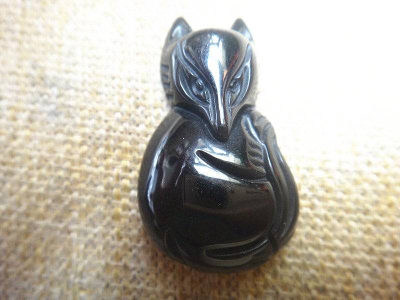 Natürliche Obsidian Anhänger Fuchs Glück Natürliche Obsidian Anhänger Fuchs Glück von blackbeaded