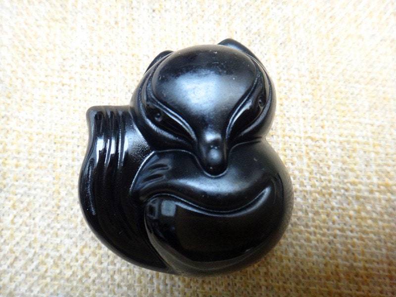 Natürliche Obsidian Anhänger Fuchs Glück Natürliche Obsidian Anhänger Fuchs Glück von blackbeaded