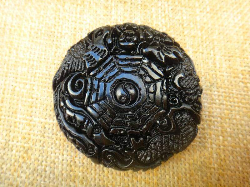 Natürliche Obsidian Dragon/Phoenix "Klatsch" Anhänger Natürliche Obsidian Dragon/Phoenix "Klatsch" Anhänger von blackbeaded