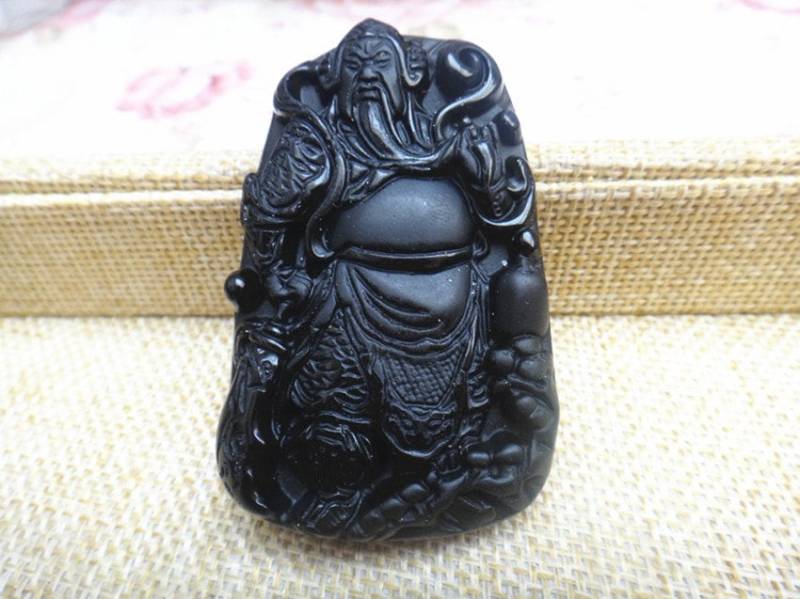 Natürliche Obsidian Glück Anhänger "Guan Yu" Natürliche Obsidian Glück Anhänger "Guan Yu" von blackbeaded
