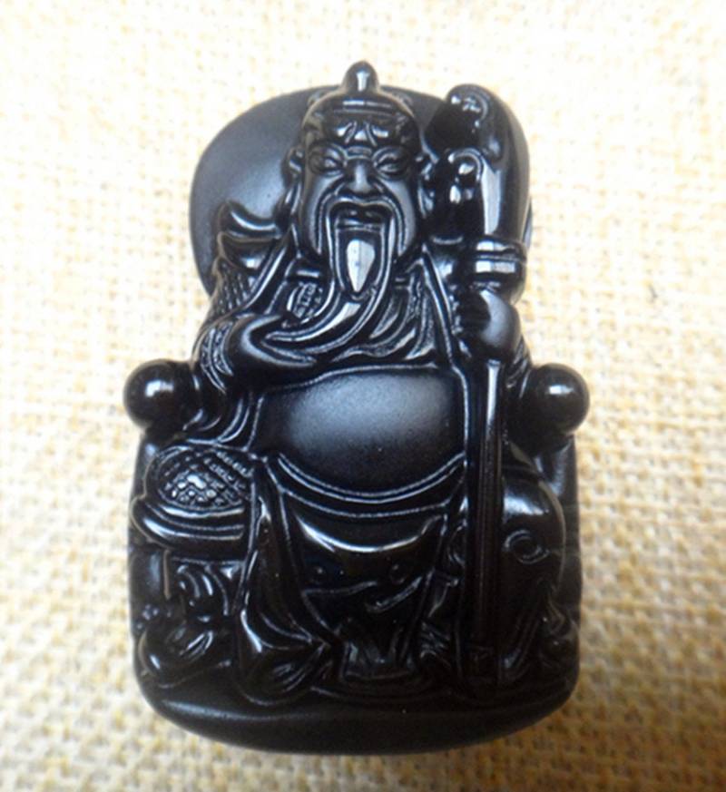 Natürliche Obsidian Guan Yu Amulett Anhänger Natürliche Obsidian Guan Yu Amulett Anhänger von blackbeaded