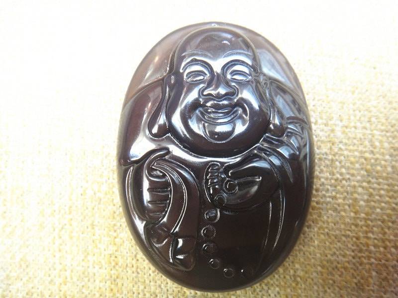 Natürliche Regenbogen-Augen-Obsidianstone Happy-Buddha Zen Anhänger Lächeln Buddha Natürliche Regenbogen-Augen-Obsidianstone Happy-Buddha Zen Anhänger Lächeln Buddha von blackbeaded