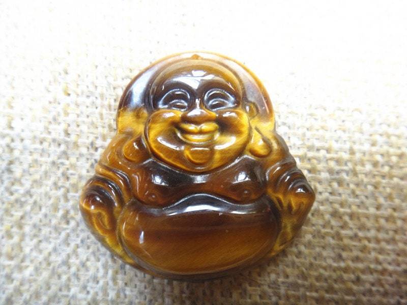 Natürliche Tigerauge Stein Maitreya Buddha Anhänger Amulett Natürliche Tigerauge Stein Maitreya Buddha Anhänger Amulett von blackbeaded