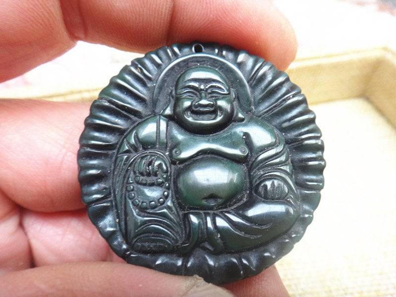 Natürlichem Eis-Arten Von Obsidian Anhänger Maitreya Buddha Lächeln Natürlichem Eis-Arten Von Obsidian Anhänger Maitreya Buddha Lächeln von blackbeaded