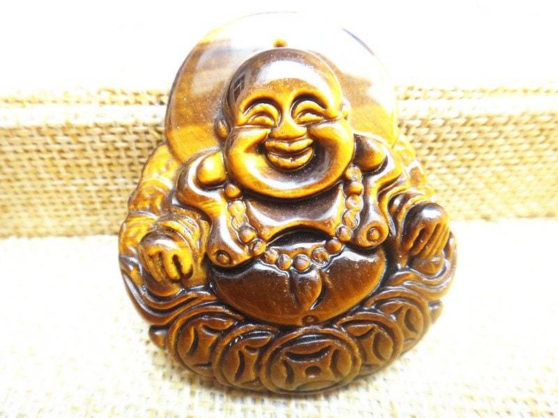 Natürlichen Tigeraugenstein Lachenden Buddha Anhänger Gut Glück Perlen Halskette Natürlichen Tigeraugenstein Lachenden Buddha Anhänger Gut Glück Perlen Halskette von blackbeaded