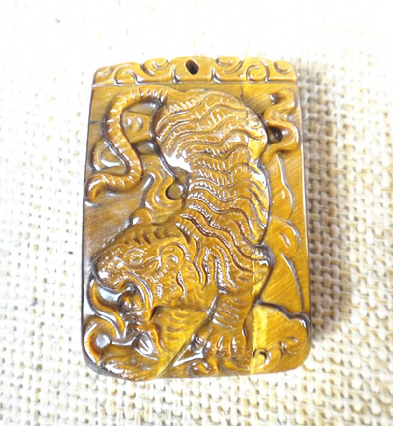 Natürlichen Tigeraugenstein Schnitzen Tiger Perlen Halskette Natürlichen Tigeraugenstein Schnitzen Tiger Perlen Halskette von blackbeaded