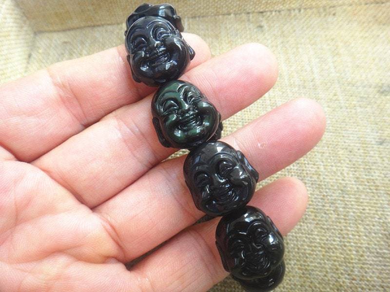 Natureis Arten Rainbow Augen Obsidian Buddha Kopf Armband Natureis Arten Rainbow Augen Obsidian Buddha Kopf Armband von blackbeaded