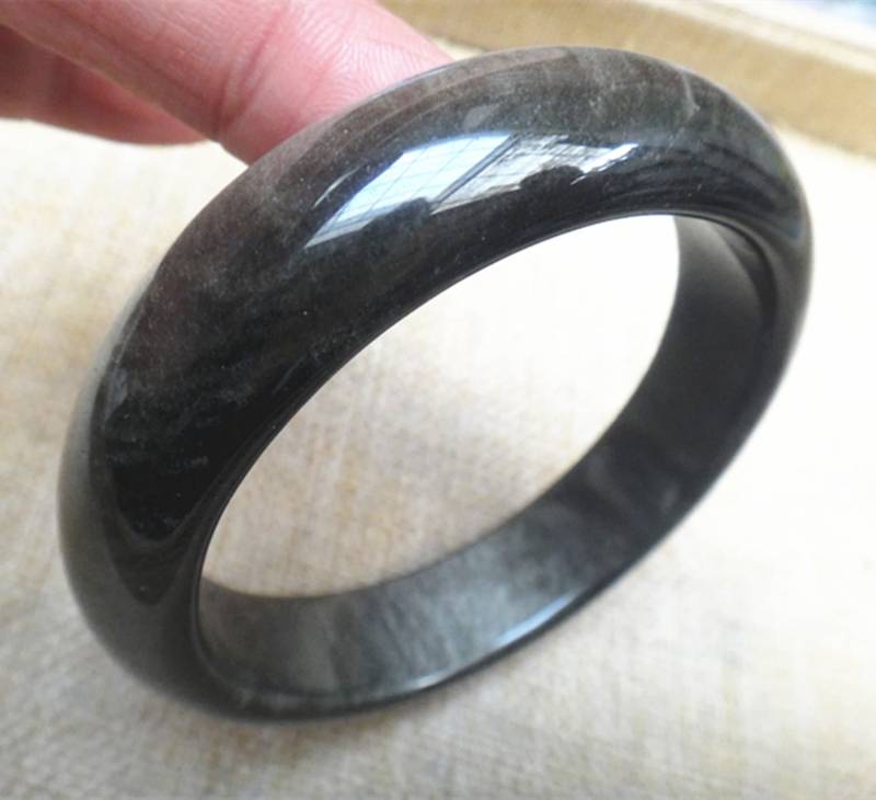 Naturgold Obsidian Armband Innendurchmesser | Innendurchmesser | Id 60 Mm 2, 39 Zoll Geeignet Für 8, 2 Zoll Handgelenke von blackbeaded