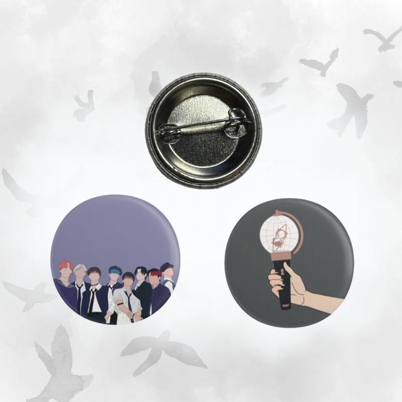 Ateez Buttons | 32 Mm With Pin On The Back Kpop von blackbirdscraft