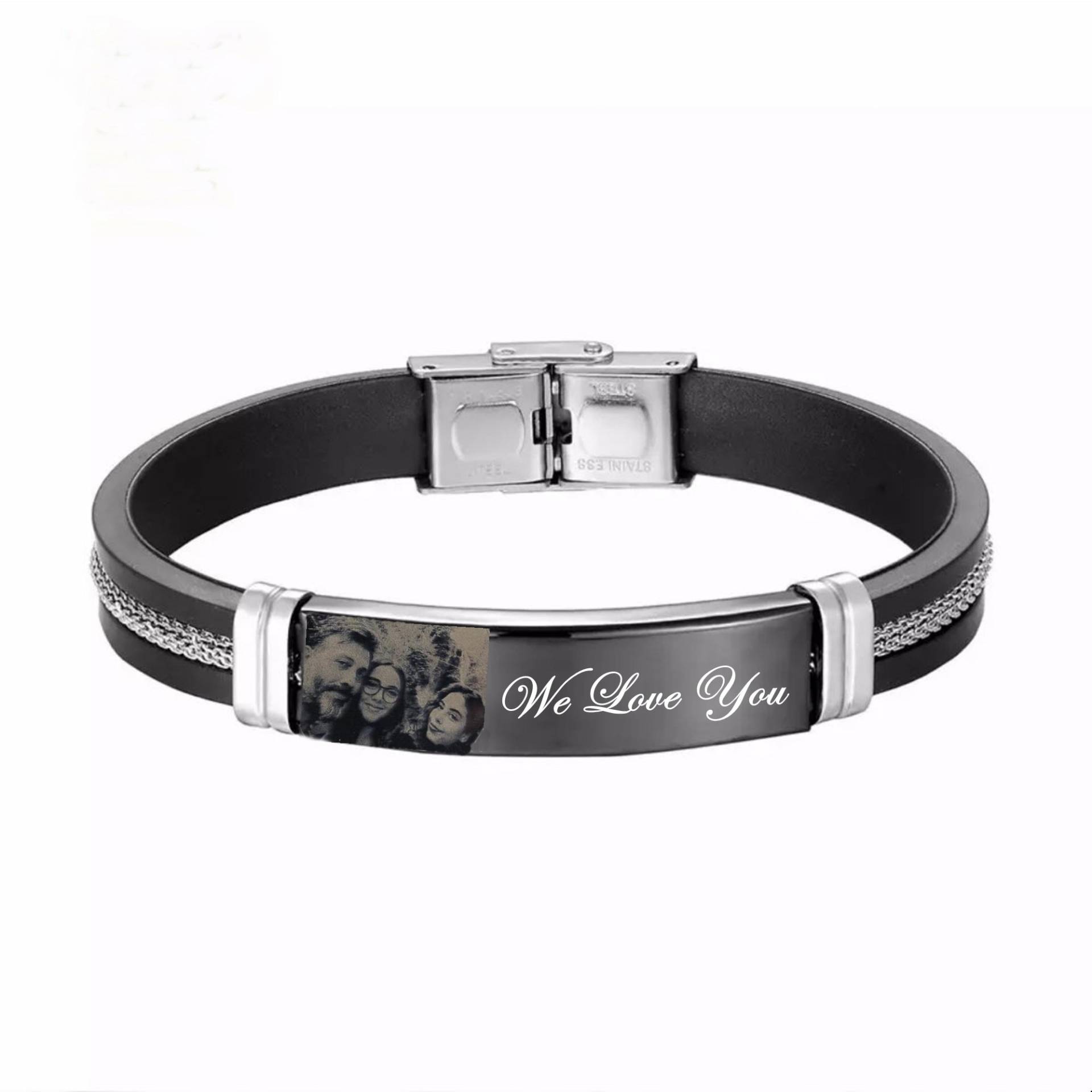 Geburtstagsgeschenk/Personalisiertes Stahlarmband Männer-Frauen Für Armband Weihnachtsgeschenk Namensarmband Mit Fotoarmband von blackeagledesgn