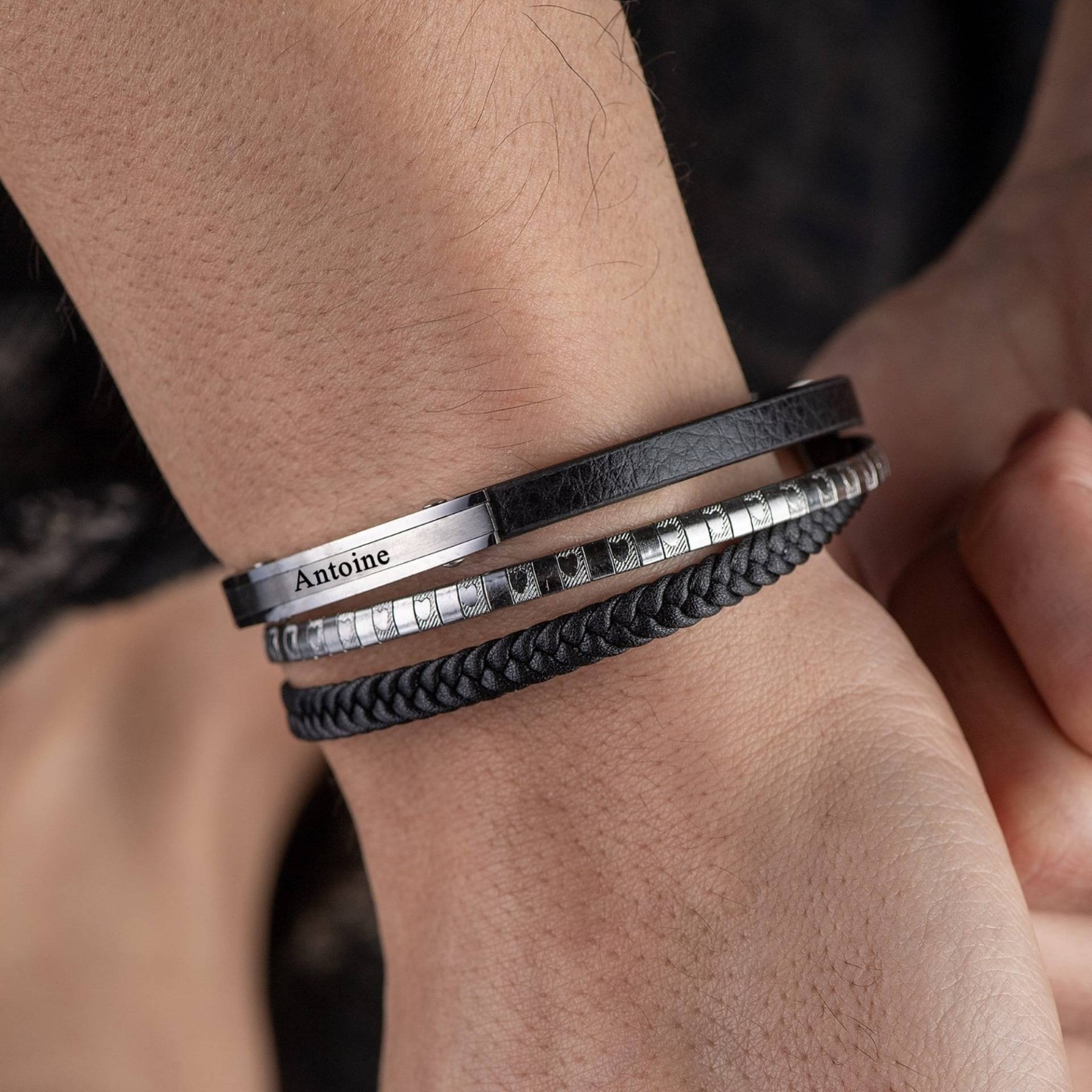 Valentinstag Geschenk/Geschenke Für Ihn Personalisiertes Armband Leder Und Stahl Armbänder Geburtstagsgeschenk Männer Geschenkideen von blackeagledesgn